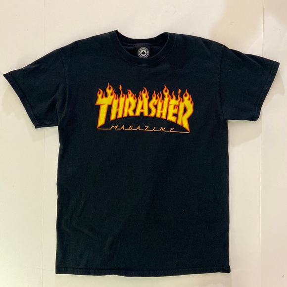 Thrasher Magazine Flame Graphic Cropped T-Shirt M - Picture 1 of 5
